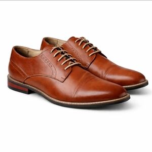 Bruno Marc Prince Cognac Oxford Mens Lace Up Dress Shoes Sz 10.5